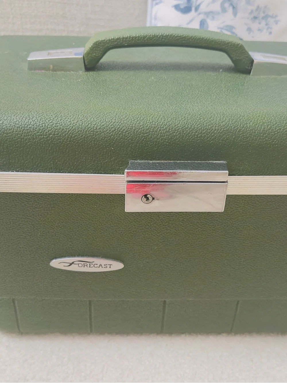 Green Cosmetic Train Case Storage Box with Handle by Unbranded